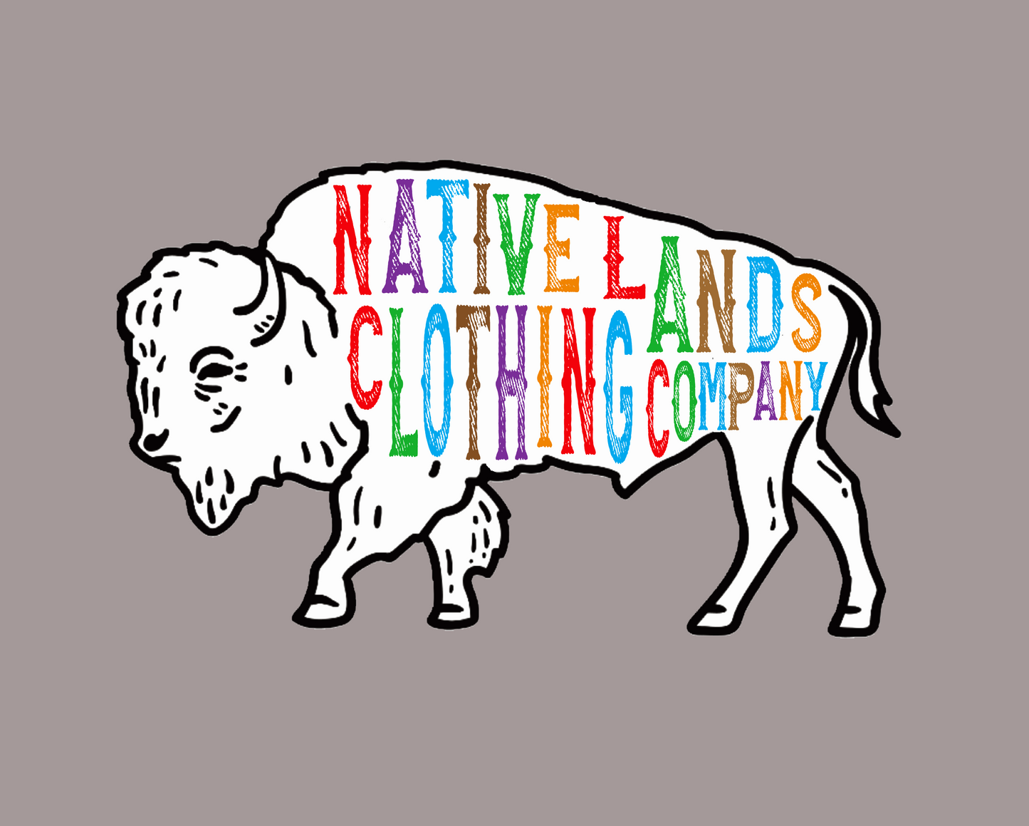 Leggings Bison Rainbow Native American - Svart