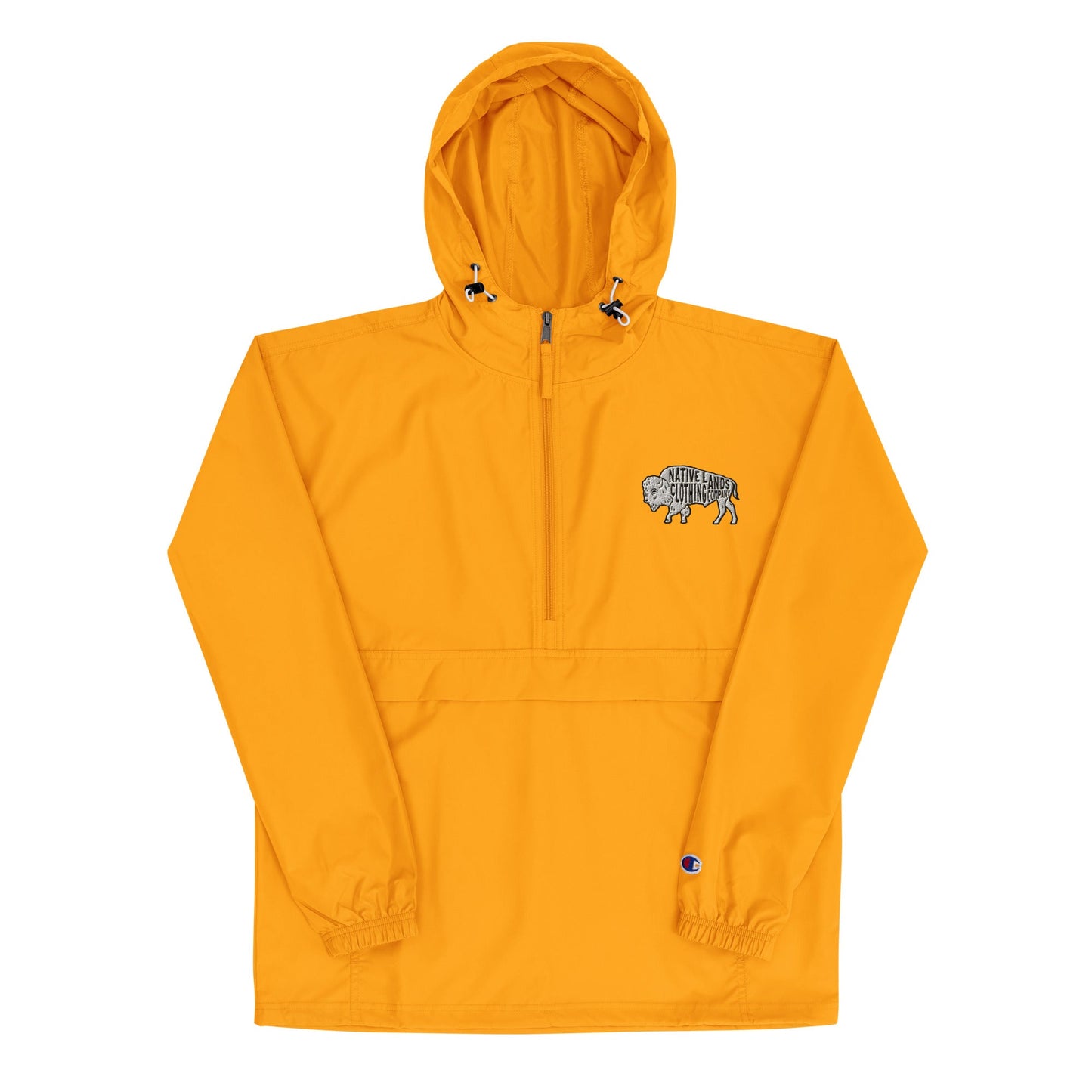 Bison Rain Jacket Embroidered Native American Native Lands Clothing Company LLC