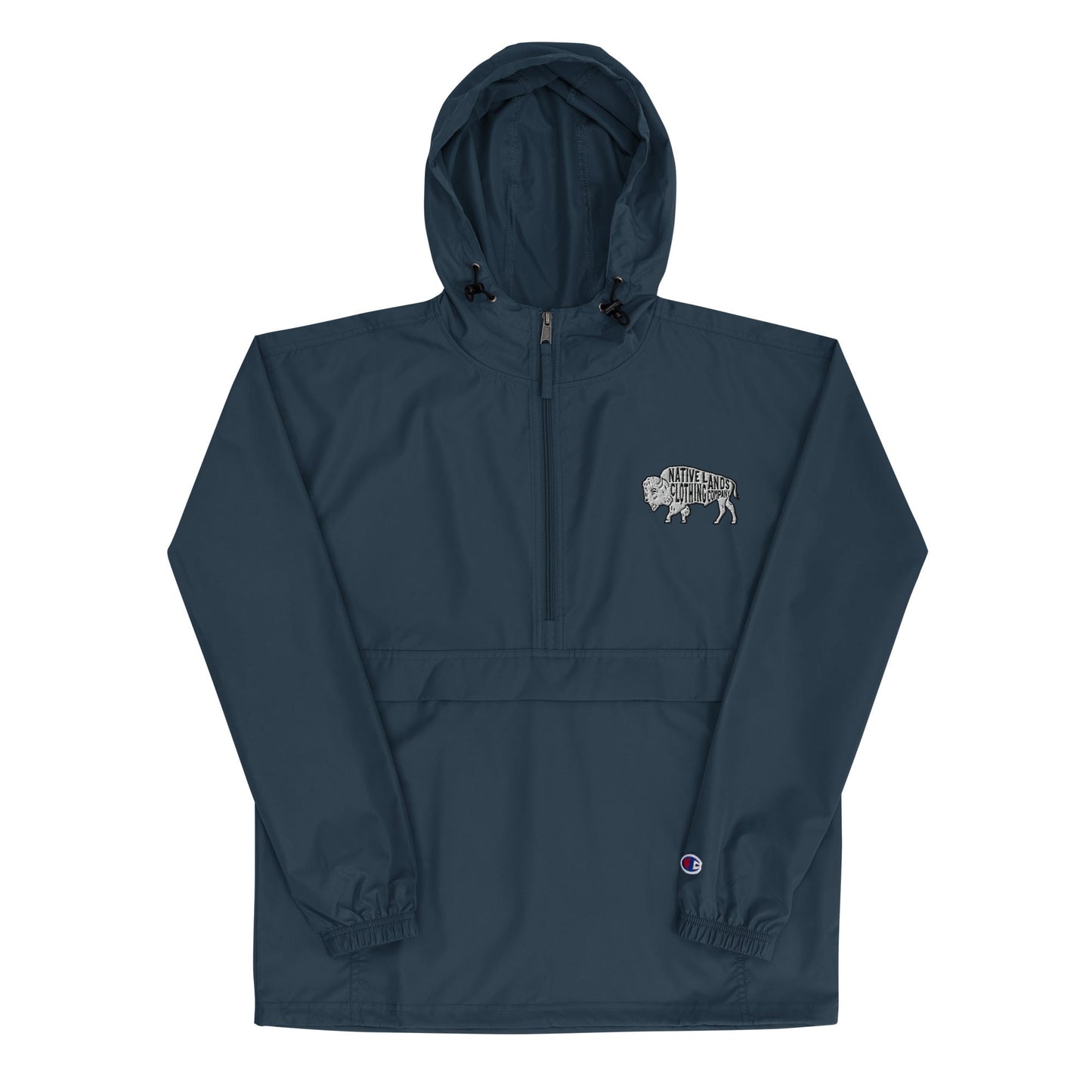 Bison Rain Jacket Embroidered Native American Native Lands Clothing Company LLC