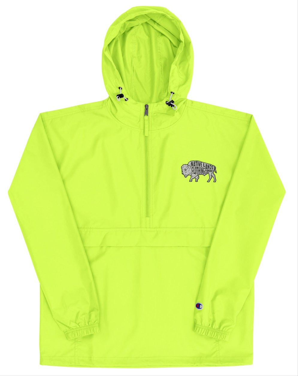 Bison Rain Jacket Embroidered Native American $ 52.00 Rain Jacket Native Lands Clothing Company LLC