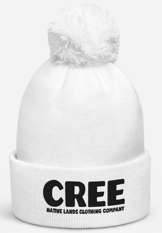 Cree Tribe Pom Pom 毛线帽美洲原住民刺绣