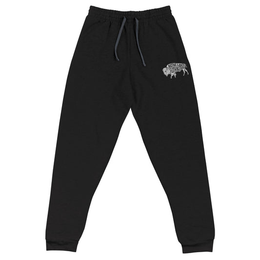 Bison Fleece Sweatpant Joggers Embroidered Native American